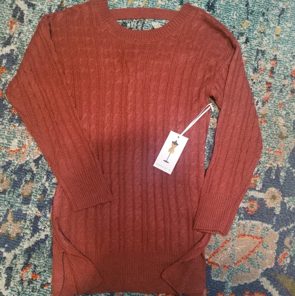 NWT Lace up Knit Sweater size M